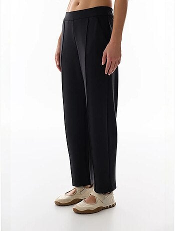 Pantalon droit ample en jersey, taille mi-haute penti