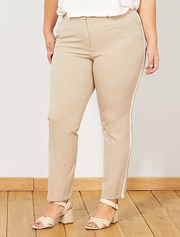 Pantalon droit avec bandes côté - Kiabi