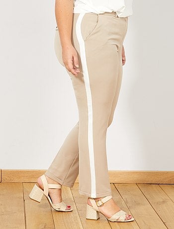 Pantalon droit avec bandes côté - Kiabi