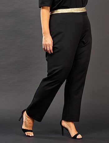 Pantalon droit avec détails dorés - Kiabi