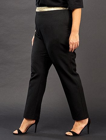 Pantalon droit avec détails dorés - Kiabi