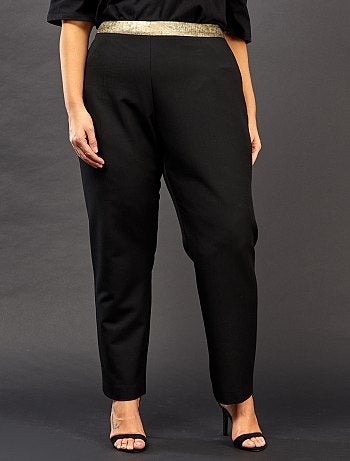 Pantalon droit avec détails dorés - Kiabi