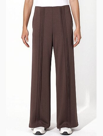 Pantalon droit avec détails en maille côtelée et toucher modal hiccup