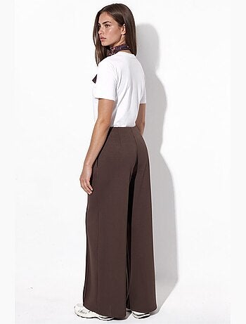 Pantalon droit avec détails en maille côtelée et toucher modal hiccup