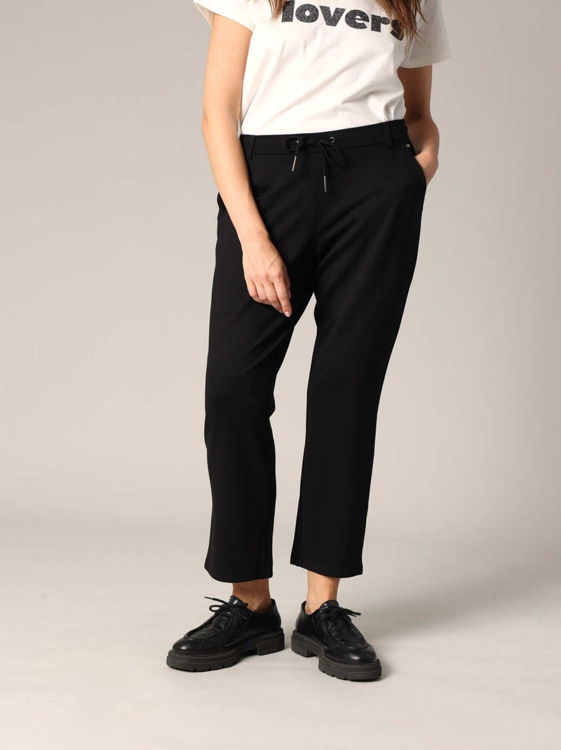 Pantalon droit avec poches italiennes 'Deeluxe' Noir - Kiabi