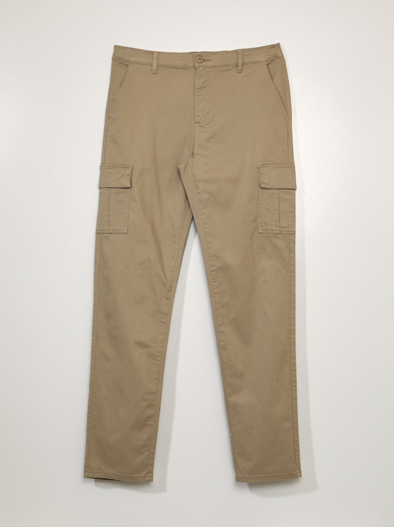 Pantalon droit avec poches sur les côtés +1m90 - L36 Beige - Kiabi