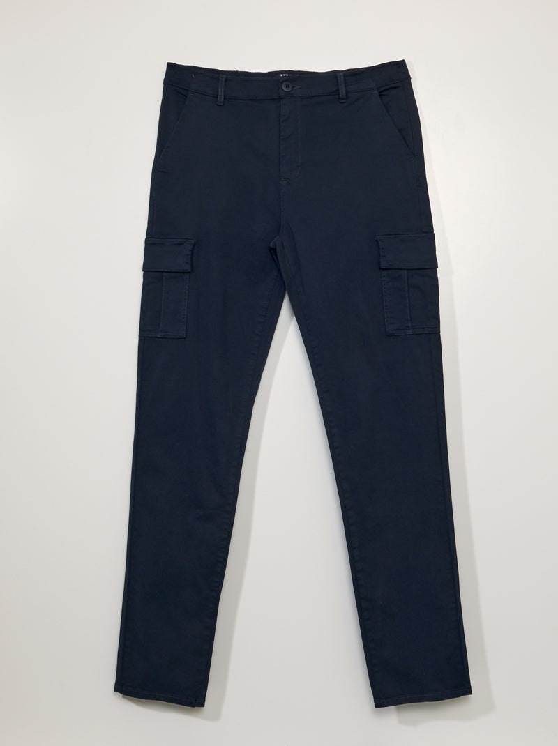 Pantalon droit avec poches sur les côtés +1m90 - L36 Bleu - Kiabi