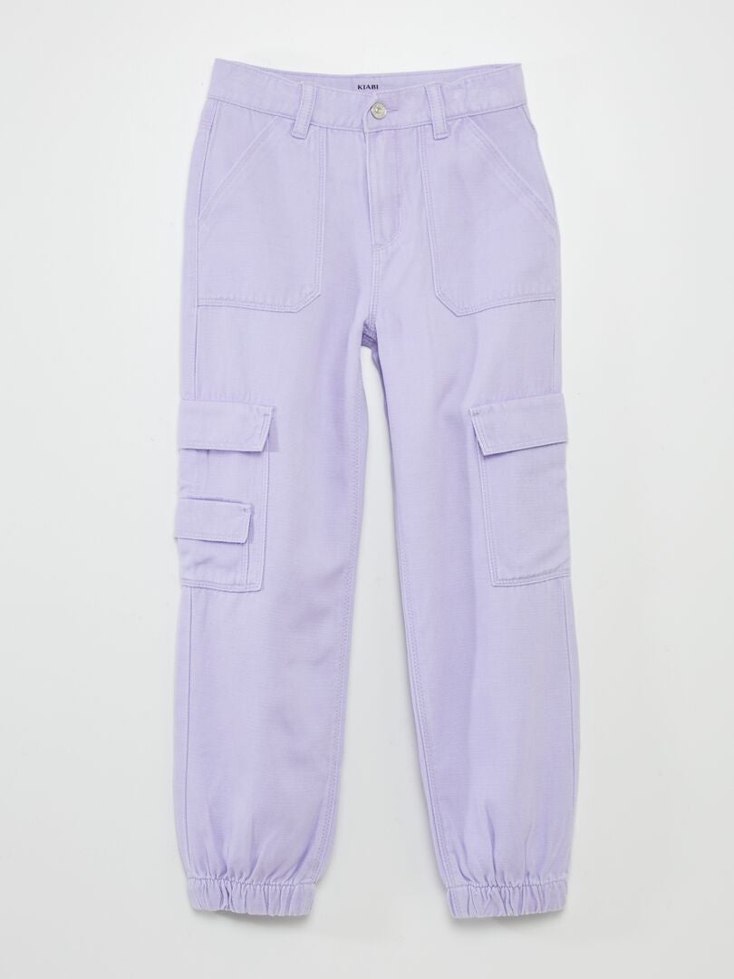 Pantalon droit avec poches sur les côtés Violet - Kiabi