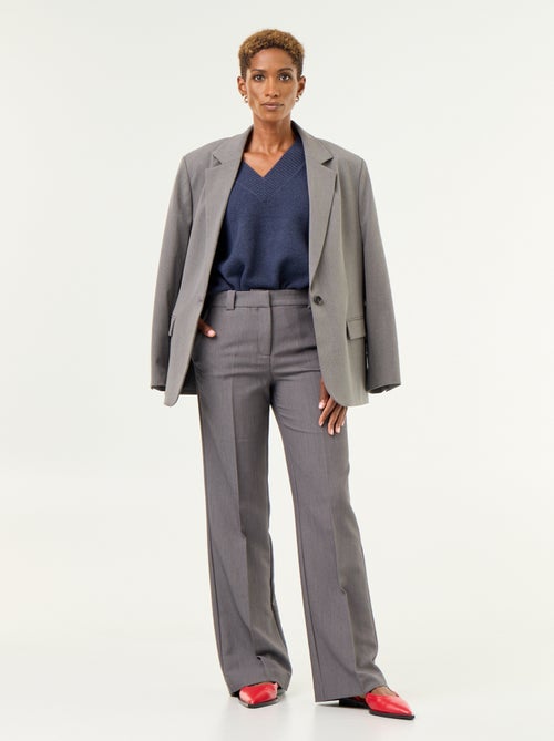 Pantalon droit avec taille ceinturée - Kiabi Pantalon droit avec taille ceinturée - Kiabi