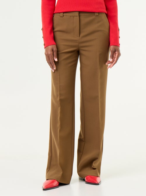 Pantalon droit avec taille ceinturée - Kiabi