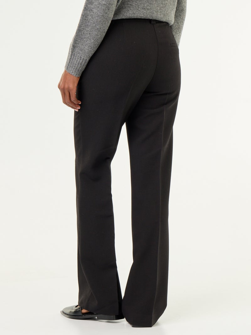 Pantalon droit avec taille ceinturée Noir - Kiabi