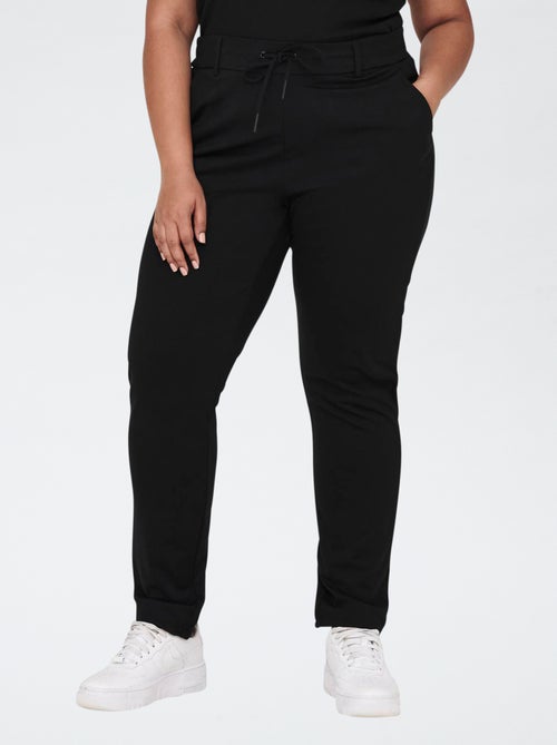 Pantalon droit avec taille élastiquée avec ceinture intégrée et 2 poches - Kiabi