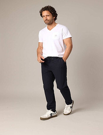 Pantalon droit avec taille élastiquée et cordon de serrage, style décontracté
'Deeluxe'