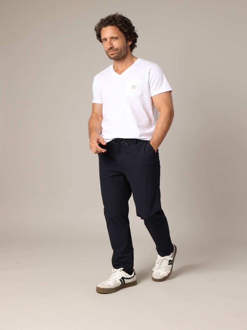 Pantalon droit avec taille élastiquée et cordon de serrage, style décontracté
 'Deeluxe' - Kiabi