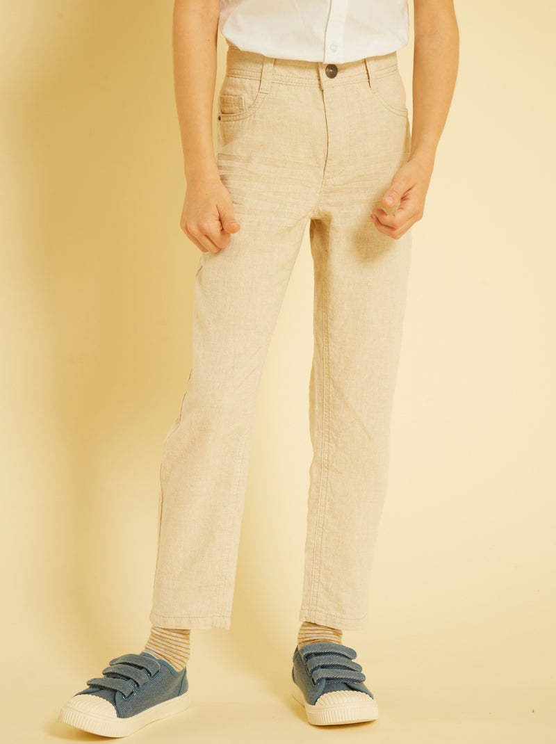 Pantalon droit BEIGE - Kiabi