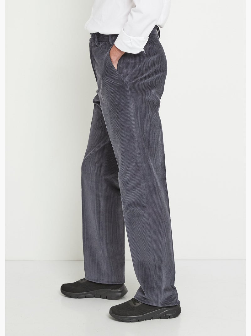 Pantalon droit ceinture élastiquée confort - Afibel Bleu marine - Kiabi