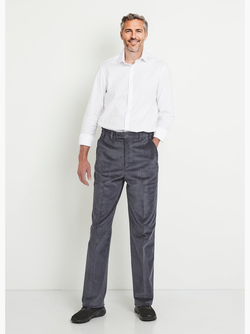 Pantalon droit ceinture élastiquée confort - Afibel Bleu marine - Kiabi