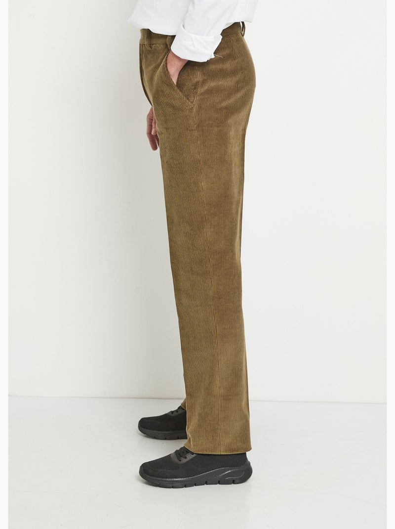 Pantalon droit ceinture élastiquée confort - Afibel Bronze - Kiabi
