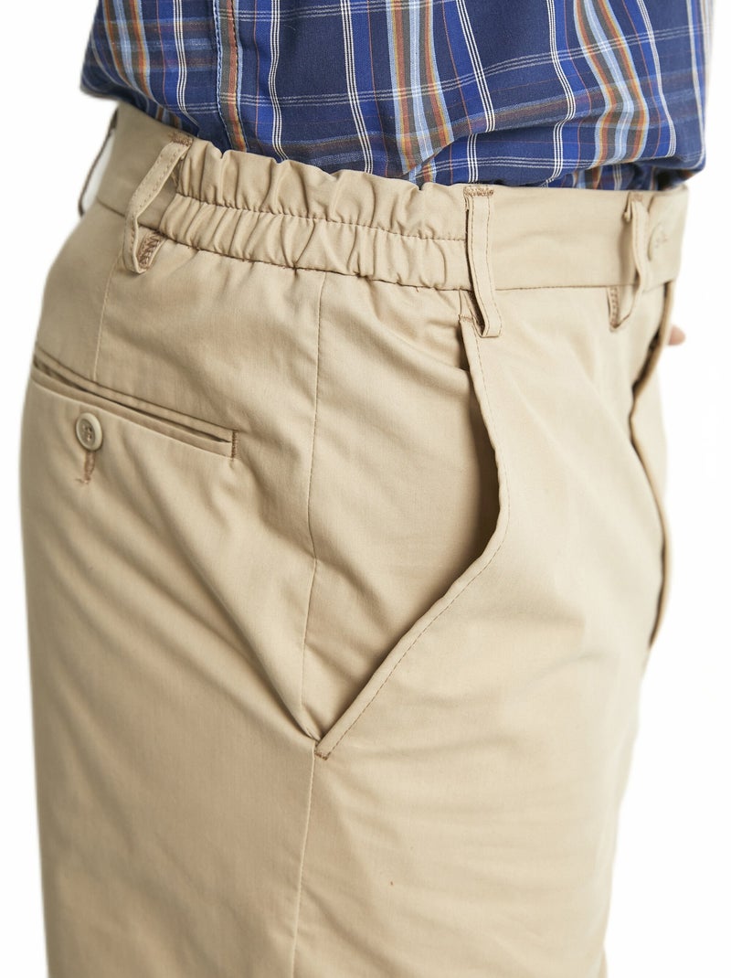 Pantalon droit ceinture élastiquée confort - Afibel Bronze - Kiabi
