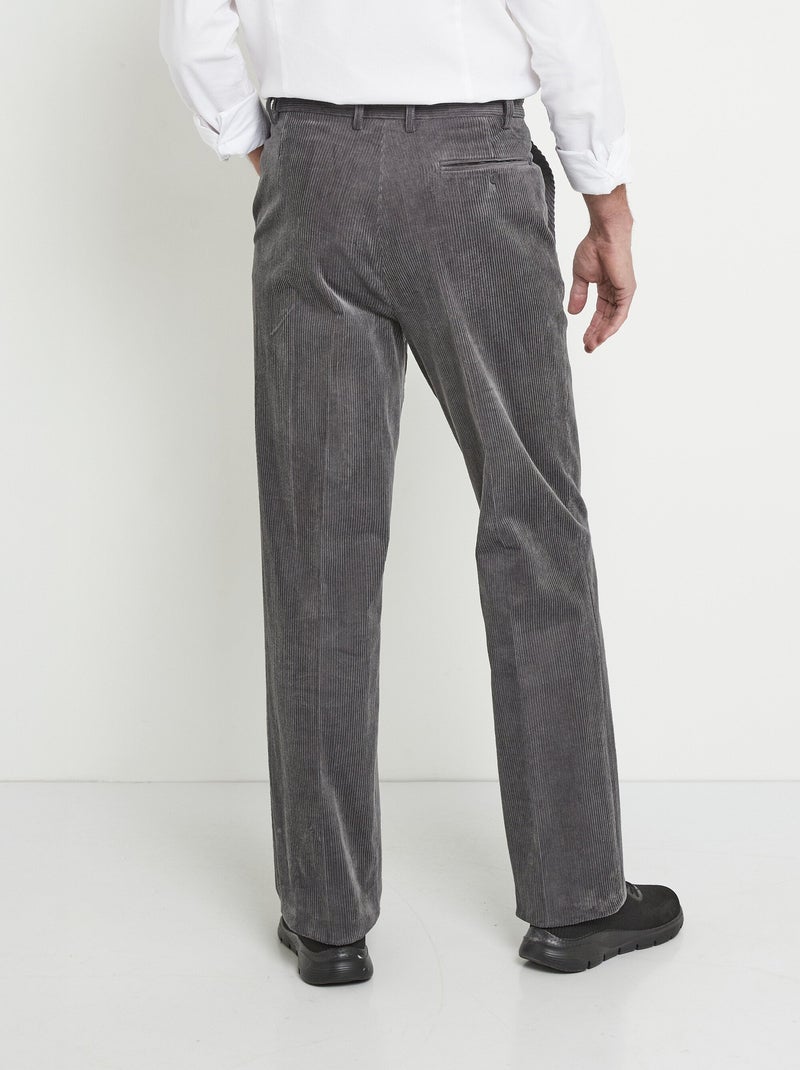 Pantalon droit ceinture élastiquée confort Gris - Kiabi