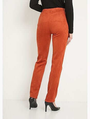 Pantalon droit ceinture élastiquée maille suédée - Afibel