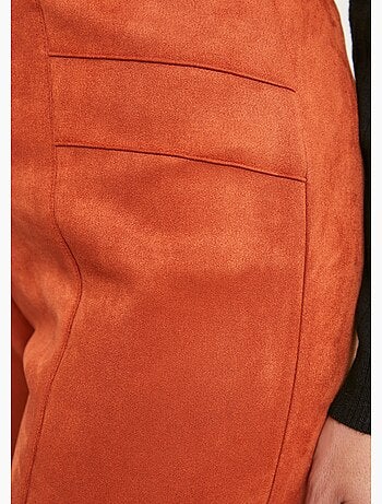 Pantalon droit ceinture élastiquée maille suédée - Afibel