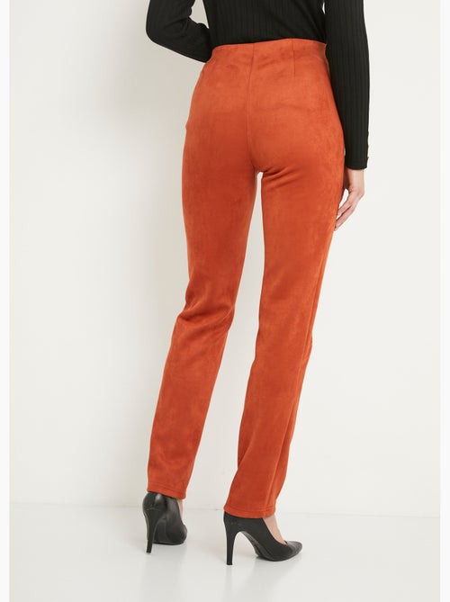 Pantalon droit ceinture élastiquée maille suédée - Afibel - Kiabi