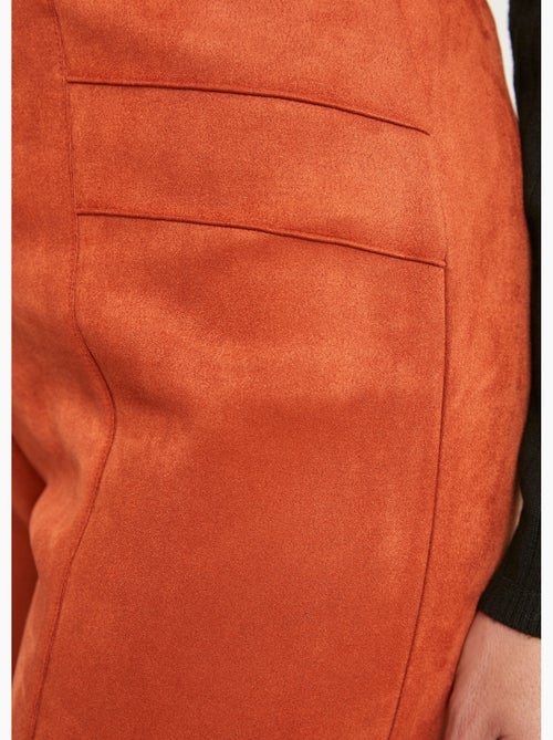 Pantalon droit ceinture élastiquée maille suédée - Afibel - Kiabi