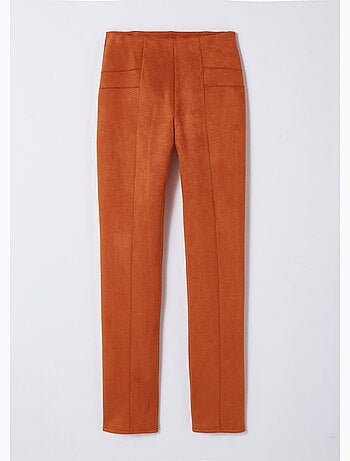 Pantalon droit ceinture élastiquée maille suédée - Afibel