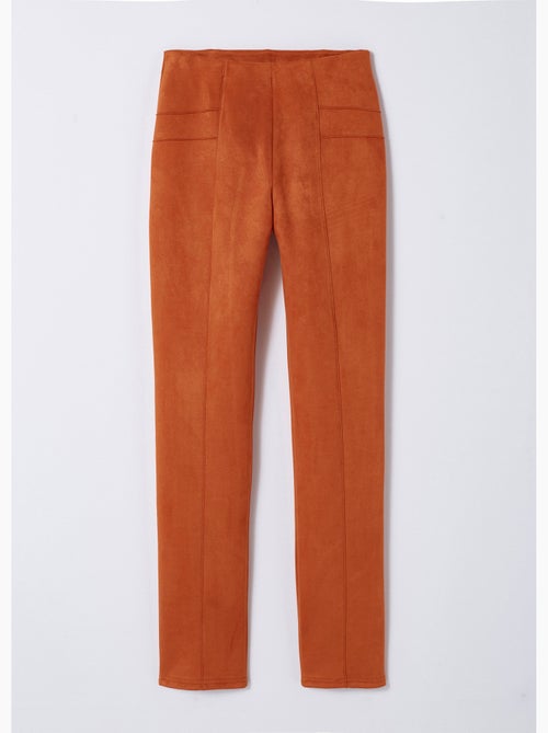 Pantalon droit ceinture élastiquée maille suédée - Afibel - Kiabi