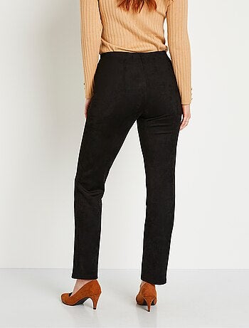 Pantalon droit ceinture élastiquée maille suédée