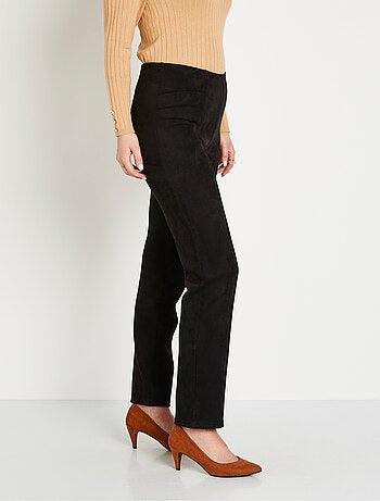 Pantalon droit ceinture élastiquée maille suédée