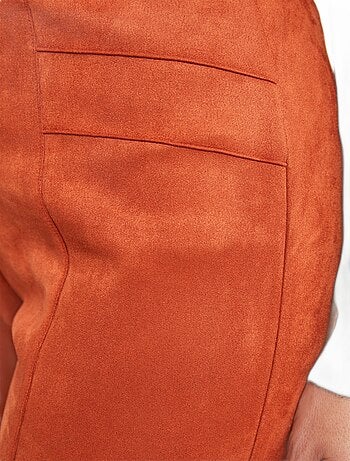 Pantalon droit ceinture élastiquée maille suédée