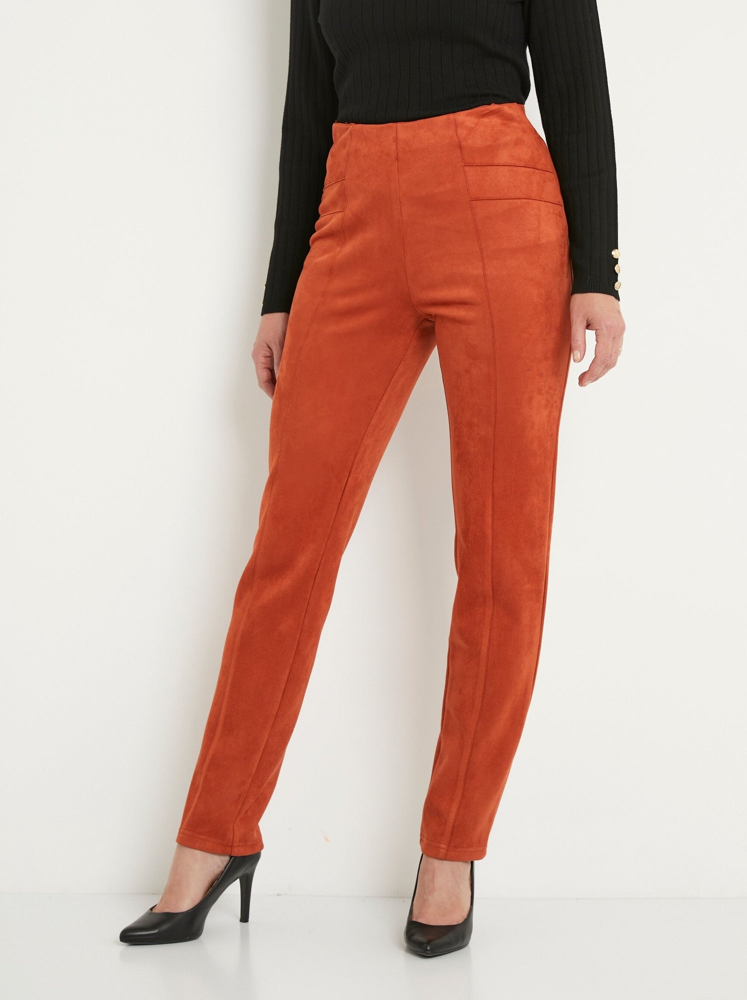 pantalon rouge brique femme