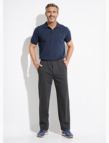 Pantalon droit ceinture élastiquée tissu extensile - Afibel