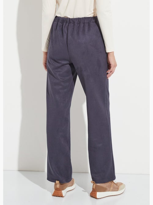 Pantalon droit ceinture élastiquée tissu suédé - Afibel - Kiabi