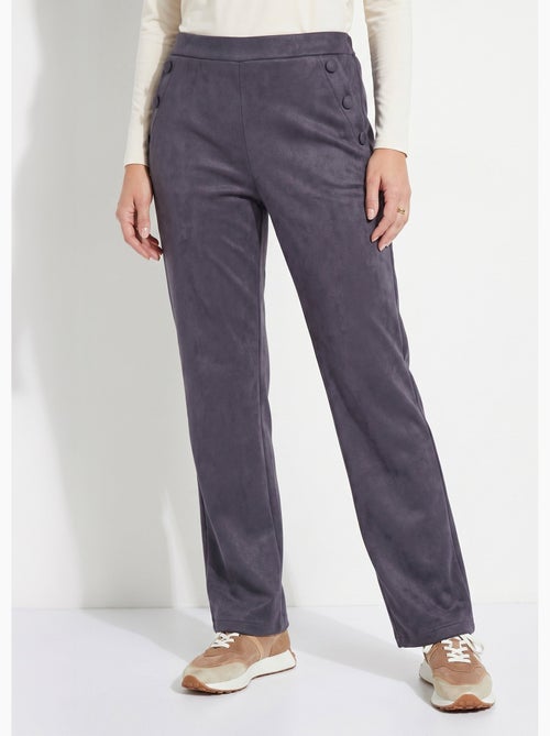 Pantalon droit ceinture élastiquée tissu suédé - Afibel - Kiabi Pantalon droit ceinture élastiquée tissu suédé - Afibel - Kiabi