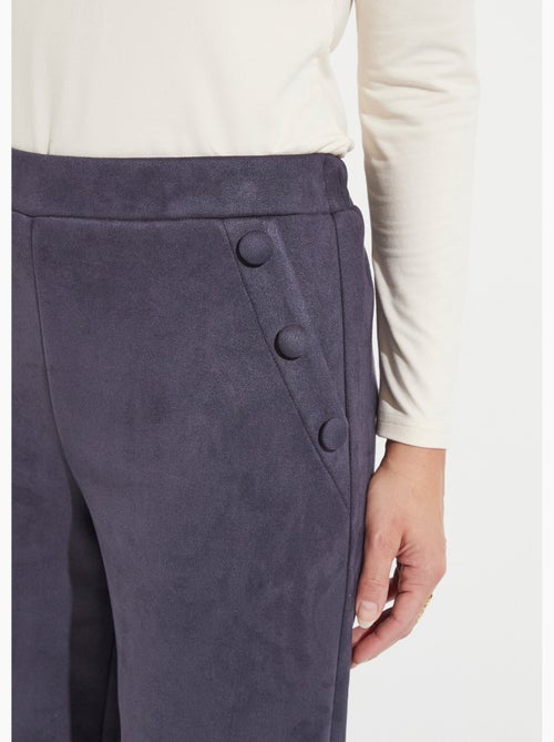 Pantalon droit ceinture élastiquée tissu suédé - Afibel - Kiabi Pantalon droit ceinture élastiquée tissu suédé - Afibel - Kiabi