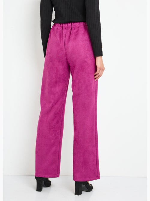 Pantalon droit ceinture élastiquée tissu suédé - Afibel - Kiabi