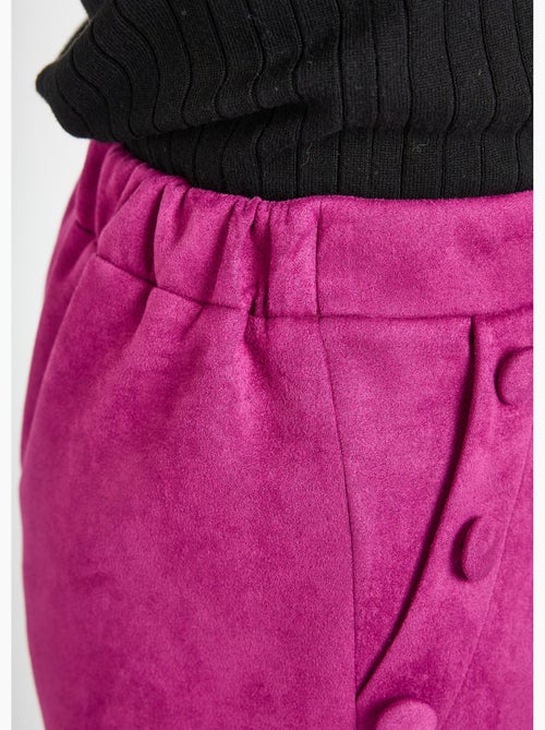 Pantalon droit ceinture élastiquée tissu suédé - Afibel - Kiabi
