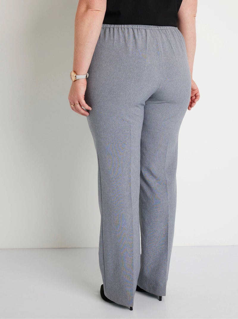Pantalon droit ceinture semi-élastiquée - Afibel Argent - Kiabi