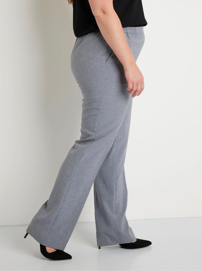 Pantalon droit ceinture semi-élastiquée - Afibel Argent - Kiabi