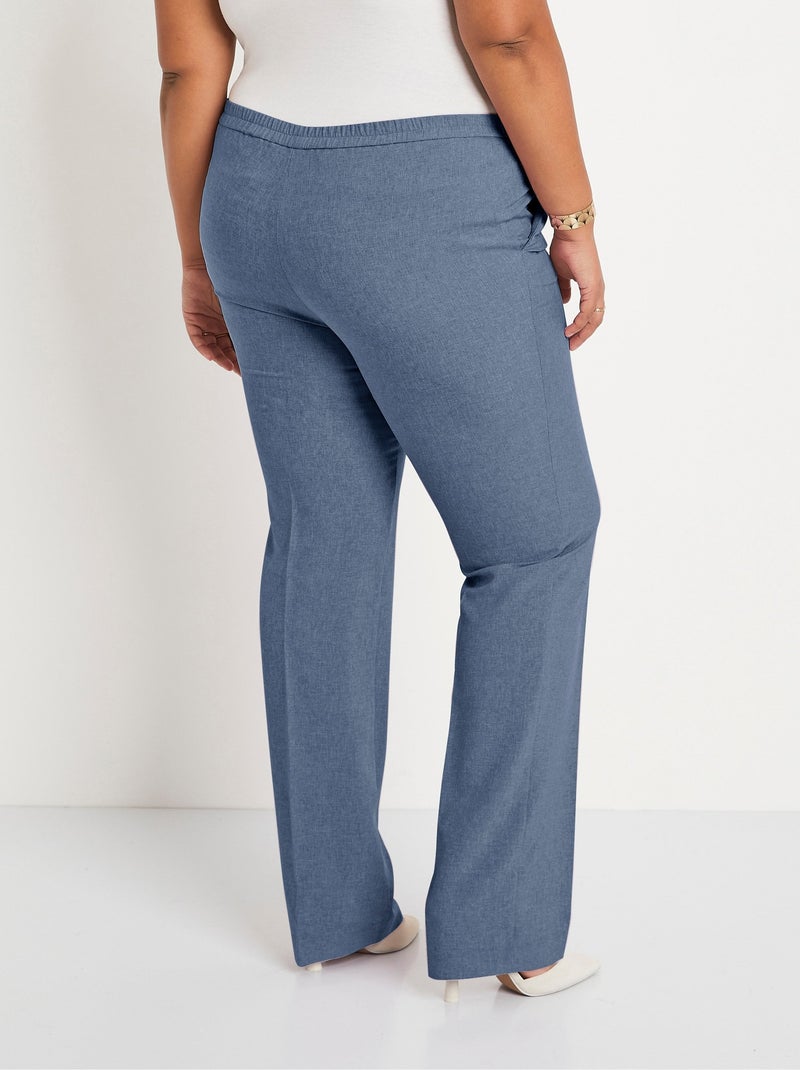 Pantalon droit ceinture semi-élastiquée - Afibel Bleu - Kiabi