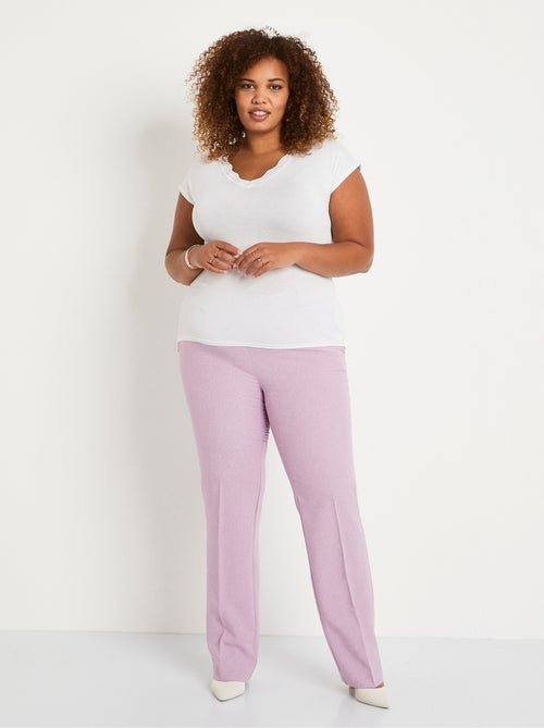 Pantalon droit ceinture semi-élastiquée - Afibel - Kiabi