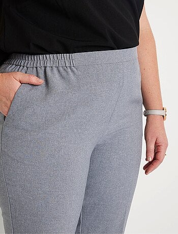 Pantalon droit ceinture semi-élastiquée