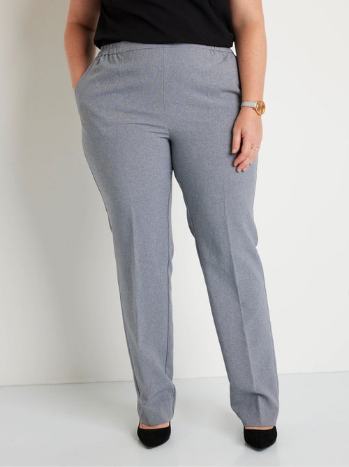 Pantalon droit ceinture semi-élastiquée - Kiabi