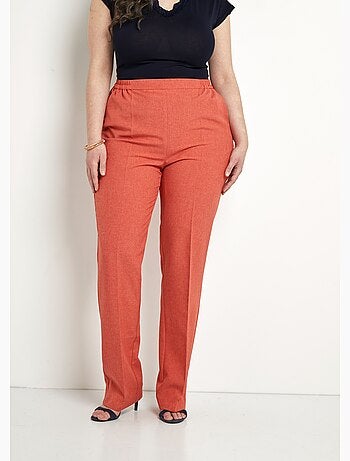 Pantalon droit ceinture semi-élastiquée