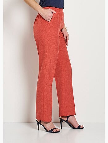 Pantalon droit ceinture semi-élastiquée