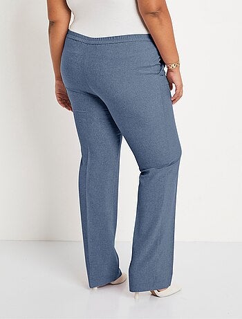 Pantalon droit ceinture semi-élastiquée