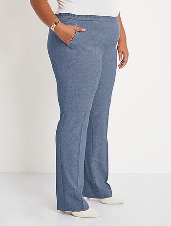 Pantalon droit ceinture semi-élastiquée